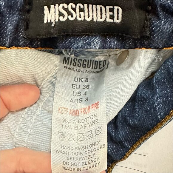 Missguided Riot Rigid High Rise Fringe Hem Ankle Jeans 4 - Picture 5 of 5